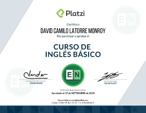 Inglés básico Certification 