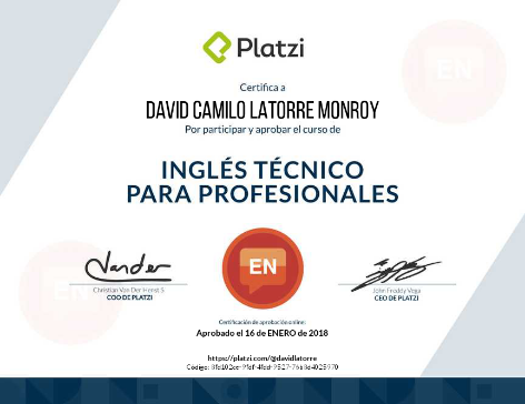 Inglés técnico Certification 